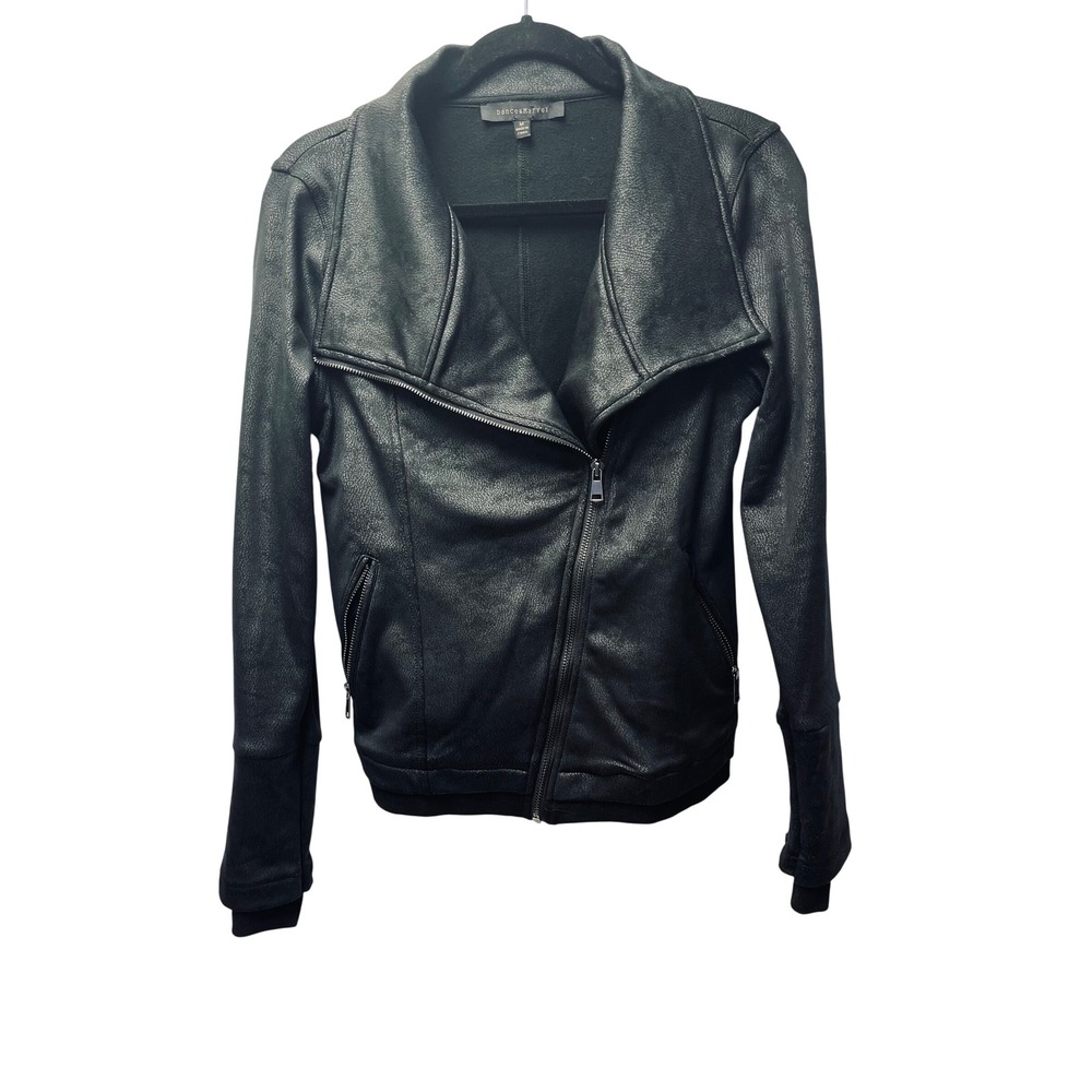 Dances & Marvel Women's Moto Jacket M Faux Leather Biker Goth Streetwear Grunge